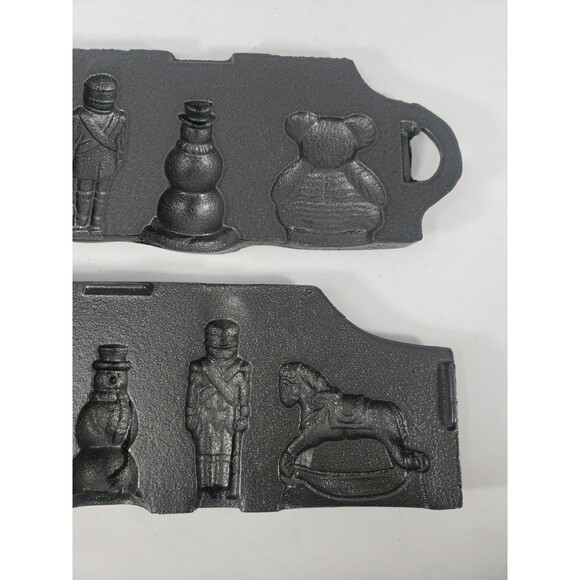 John Wright Christmas Candy Mold Cast Iron Bear Rocking Horse Snowman Soldier - Picture 4 of 16